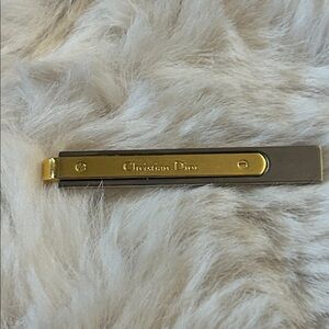 Christian Dior tie pin fold and silver tone